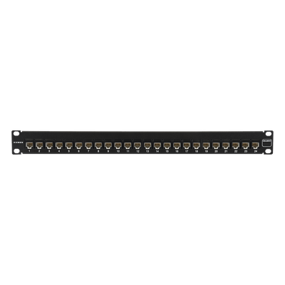 UP6-F1-24L-RS - Patch Panel / UTP / Cat6 / 24 Puertos / Plano / 1U / 19 Pulgadas