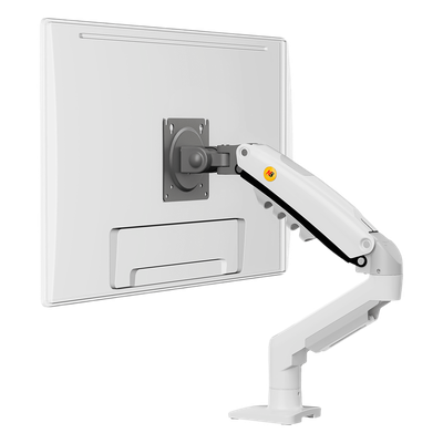 F80NBW - Brazo Ajustable para Monitor / 17" a 30" / Capacidad 9 kg / Rotación 360° / Inclinación +85° a -30° / Giro 180° / Resorte de Gas / Blanco