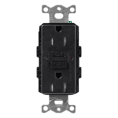 SCR15GFSTMNL - Tomacorriente GFCI dúplex / 15 A / 125 V 60 Hz / autocomprobación cada 30 s / resistente a manipulaciones / LED de estado / Midnight