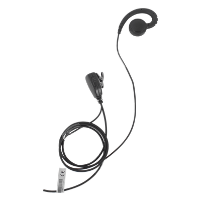 TX-300M-H02 - Micrófono de Solapa con Audífono / Cable Kevlar Reforzado / PTT Integrado / Clip Giratorio 360° / Gancho PTE Médico