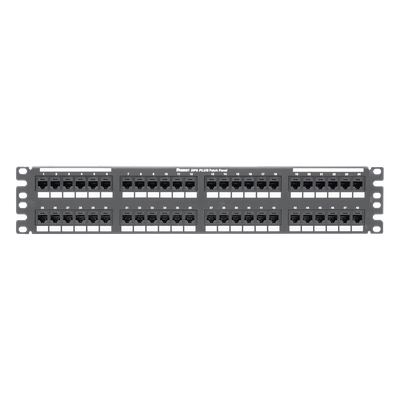 DP48688TGY - Panel de Parcheo de Impacto / Categoría 6 / 48 Puertos / 2UR / Plano / 19 Pulgadas