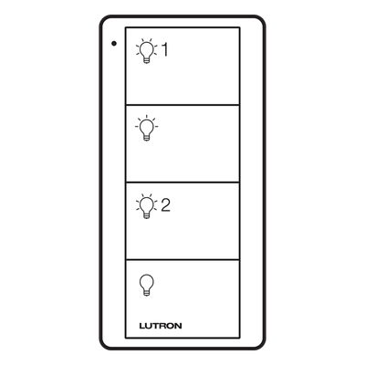 PJ24BTBIL21 - Control remoto Pico / 4 botones / 2 grupos / Clear Connect RF / CR2032 10 años / Multi-sistema Lutron
