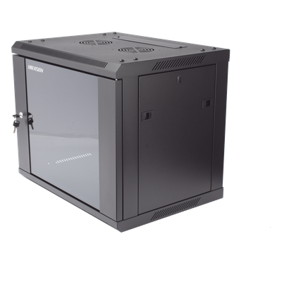DS-XS6409-S/B - Gabinete de Montaje en Pared y Piso / 9 Unidades de Rack / 19 Pulgadas / Cristal Templado / Carga 40 kg / 600 x 501 x 450 mm
