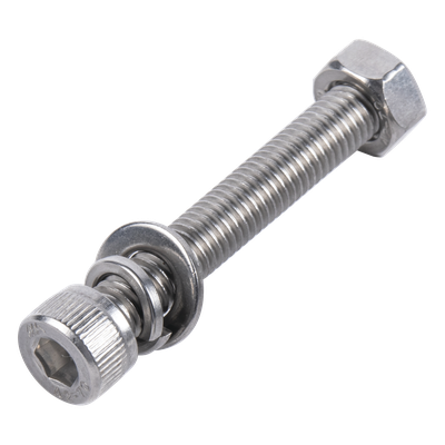 950-5080-654 - Kit de Fijación Fotovoltaico / Tornillo M8-1.25 x 65 / Acero Inoxidable 304 / Resistencia 85,000-150,000 psi / Con Tuerca, Arandela Plana y de Presión