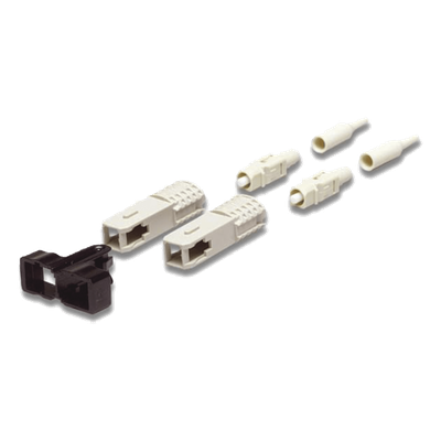 FC2-SC-MM-B80 - Conector de Fibra Óptica SC Duplex, Epoxico, Fibra Recubierta, Multimodo, Botas Color Negro y Beige (No pre-pulido)