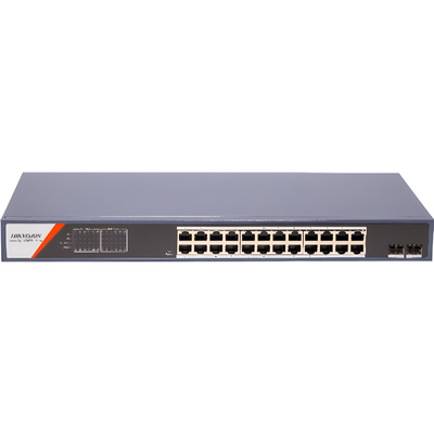 DS-3E1526P-SI-24P2F - Switch PoE+ Administrable / 24 Puertos Gigabit / 2 Puertos SFP / PoE Extendido 250 m (820.2 ft) / 370 W / Tasa de Reenvío 36.688 Mpps