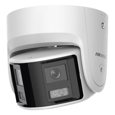DS-2CD2346G2P-ISU/SL(C) - Cámara Turret IP / 4 Megapixel / Dual Lente 2.8 mm / Panorámica 180° / IR 30 m (98.4 ft) / IP67 / Audio Bidireccional / AcuSense / WDR 120 dB