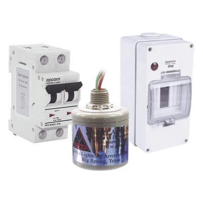 PL16ACD - Kit Centro de Carga DC / Supresor 5ns / 800 Vcc 16 A / 2 Polos / Protección Fotovoltaica