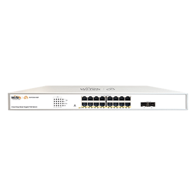WI-PCES318GF - Switch Administrable PoE / 16 Puertos Gigabit PoE af/at / 2 SFP / 36 Gbps / Presupuesto PoE 240 W / Cloud Gratuito