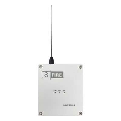 SF-LORA-REC-2 - Receptor Inalámbrico / Alcance 2500 m (8202.1 ft) / 2 Salidas de Relevador Tipo C / Frecuencia 433.92 MHz / Contacto Seco para Panel de Alarma