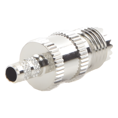 RFU-601-1 - Conector RF Mini UHF Hembra / Anillo Plegable / Cables RG-58/U y RG-142/U / Cuerpo Níquel / Contacto Plata / Aislante Delrin