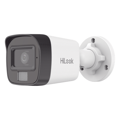 IPC-B140HA-LUC - Camara Hilook by Hikvison IP Bullet 4 mpx Ir 20 Mts + 15 mts Luz Blanca Lente 2 8 mm Angulo de visión 104in Audio Integrado Acusense Lite / Exterior IP67