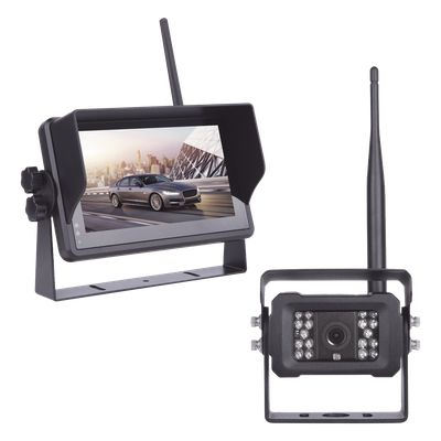 EP175J - Sistema Profesional Inalámbrico de Cámara de Reversa Infrarroja y Monitor Touch de 7" para Vehículos de Trabajo y Montacargas