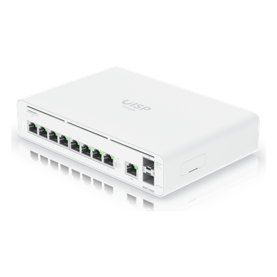UISP-CONSOLE - Consola Gateway-Switch / 8 Puertos LAN GbE RJ45 / 2 Puertos SFP+ 10G / Router WAN 1GbE / Rendimiento 8,500 Mbps / SSD 128 GB / Montaje Rack 1U