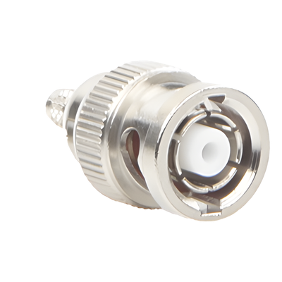 RP-1106-C - Conector BNC Macho Inverso / Anillo Plegable / Bronce Niquelado / Contacto Oro / Teflón / RG-58/U / RG-142/U