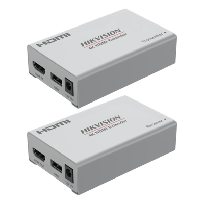 DS-52EX01HI-4K - Extensor HDMI / 4K 60 Hz / Cero Latencia / Alcance 120 m (393.7 ft) / USB para Control Remoto / Plug-and-Play
