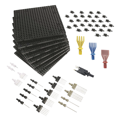 QB-KIT2 - Kit de Inicio para Tableros de Arneses / 145 Piezas Surtidas / Componentes Modulares y Reutilizables / Sistema Quick-Build