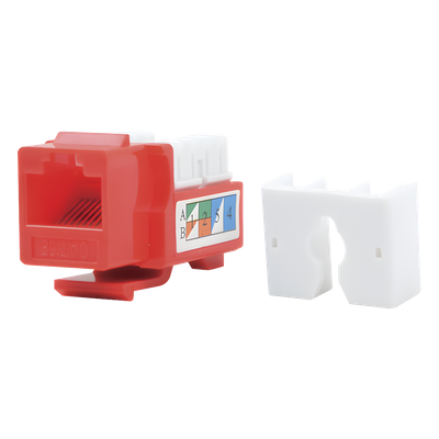 LP-KJ-505-RD - Módulo Jack Keystone / Cat5e / Terminación 110 / RJ45 / Sin Blindaje / Color Rojo