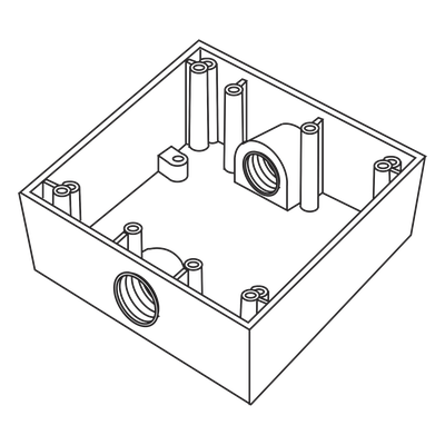 RC-04-83 - Caja Cuadra a Prueba de Intemperie / 3/4" (19 mm) / 2 Salidas NPT / Volumen 492 cm³ / IK09 / Aluminio Diecast