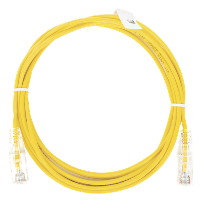LP-UT6-300-YE-28 - Cable de Parcheo Slim UTP Cat6 / 3 m (9.84 ft) / 28 AWG / Amarillo / 1 Gbps+
