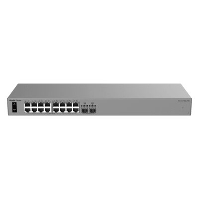 RG-ES216GC2MS - Switch Inteligente Capa 2 / 16 Puertos Gigabit / 2 Puertos SFP 2.5GE / 42 Gbps / Gestión Cloud / ERPS / Diseño Fanless / Modo CCTV / Protección 6 kV