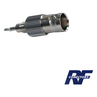 RFB-1141 - Adaptador de Radio en Línea / BNC Hembra a Plug Fono / Cuerpo Niquelado / Contacto Oro / Aislante Teflón / Compatible Motorola GP350/GP300/P110/SP120