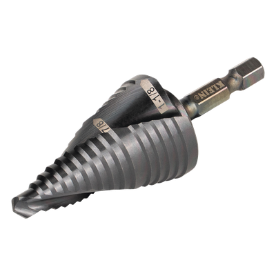 QRST11 - Broca Escalonada 12 en 1 / Revestimiento TiAlN / Perforación 2-3 cm / Doble Acanaladura Espiral / Vástago Hexagonal 1/4'' / Liberación Rápida