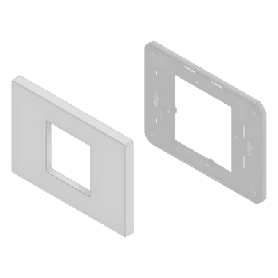 NX0068LT - Embellecedor para Caja Americana / ABS Antimicrobiano / Blanco con Efecto de Contraste / 84x120x8.5 mm / Colocación sin Herramientas