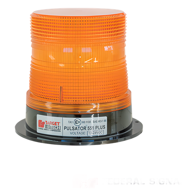 211-694-02 - Estrobo PULSATOR(R); 551 PLUS Faro de Flash Sencillo con Montaje Permanente, Color Ámbar, 8 J, 12-48 Vcc