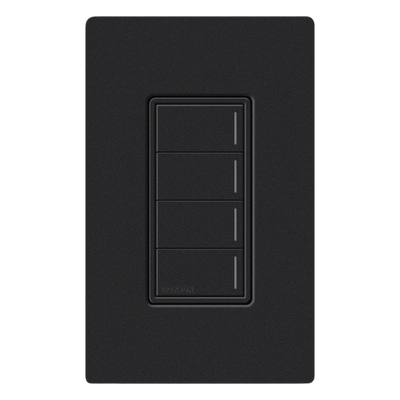 RRSTW4BMN - Teclado de Escenas de Pared / 4 Botones Programables / Clear Connect 2.4 GHz / Alcance 22.8 m (74.8 ft) / 120-277 V / Memoria de Estado