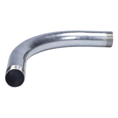 JU-PG-400-COD - Curva/Codo de 90° de 4" (102mm) pared gruesa con rosca galvanizado etiqueta amarilla