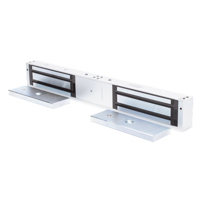 DS-K4H450D - Chapa Magnética / Doble Puerta / 1200 lbs (500 kg) x 2 / LED Estado / Anti-Residual / 12/24 VCC