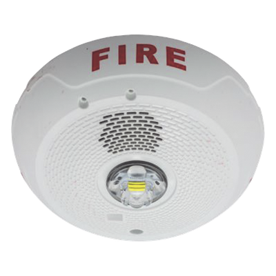 PC2WLED - Sirena con Estrobo LED / 2 Hilos / Techo / Candela Seleccionable 15-177 cd / Sincronización System Sensor Sync / Compatible SpectrAlert