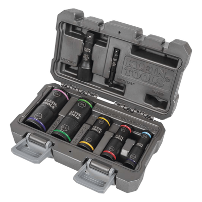 66070 - Juego de Dados de Impacto / 7 Piezas / 10 Tamaños Combinados / 3/8 a 15/16'' / Adaptadores 1/4'' y 1/2''