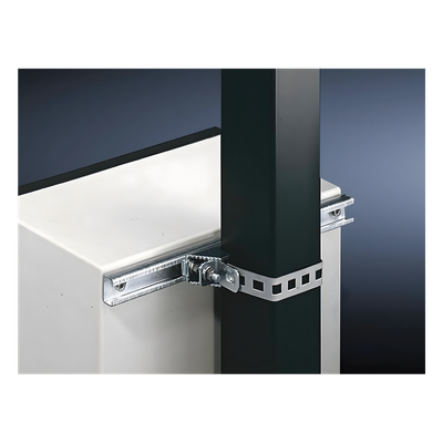 PST-WA-100 - Herrajes Metálicos para Fijación / Gabinetes hasta 80 cm / Postes Cuadrados o Circulares / Acero Galvanizado / Correa 880 mm / 2 Piezas