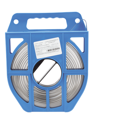 LP-SSB-34-V2 - Fleje de Acero Inoxidable / Ancho 3/4 pulgadas / Grosor 0.70 mm / Largo 30.5 m (100 ft) / Resistencia 7.5 kN