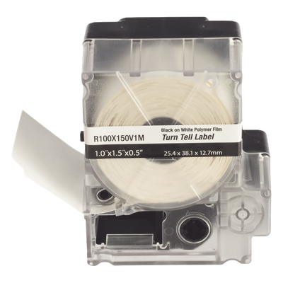 R100X150V1M - Casete de Etiquetas Autolaminadas / Rotación 360° / Cables 5.5-7.1 mm (0.22-0.28 in) / 100 Etiquetas / Vinilo / -40°C a 93°C