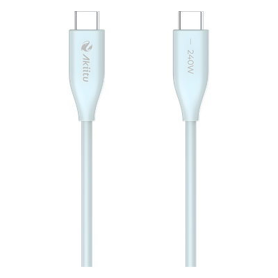 AK-PAC24S-B-1.5M - Cable de Carga USB-C / 240W / Transferencia 480 Mbps / Tecnología GaN / Silicona No Tóxica / 1.5 m (4.9 ft)