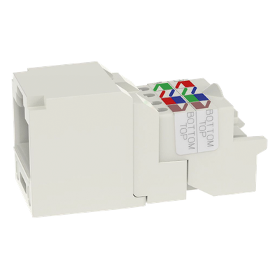 CJ688TPIW - Conector Jack RJ45 / Mini-Com TP / Categoría 6 / 8P8C / Sin Herramienta / Blanco Mate