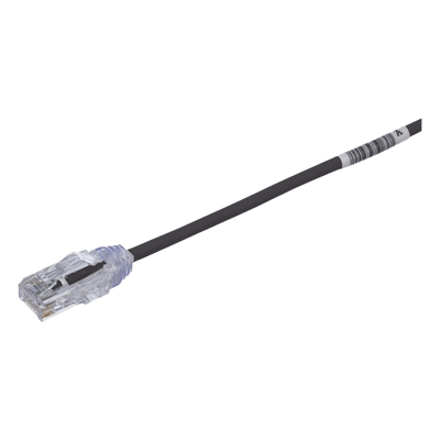 UTP28SP8INBL - Cable de Parcheo Cat6 / UTP 28AWG / 20.2 cm (0.66 ft) / Diámetro 3.8 mm / PoE hasta 48 cables en mazo / Negro