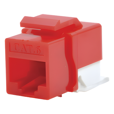 LP-KJ-610-RD - Módulo Jack Cat6 sin Herramienta (toolless) keystone para faceplate - Color Rojo