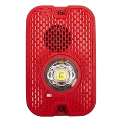 P2GRKLED - Sirena Estroboscópica LED / 2 Hilos / Montaje en Pared / 16 a 24 Vcd / Candela Seleccionable / Exterior / Rojo
