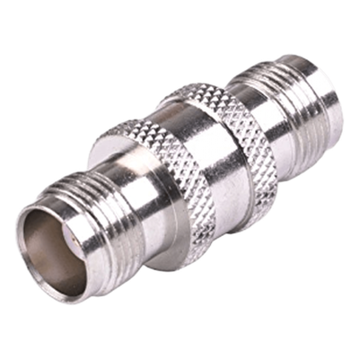 RFT-1225 - Adaptador Barril RF / Conector TNC Hembra a TNC Hembra / Montaje en Línea / Cuerpo Bronce Niquelado / Contacto Oro / Aislante Teflón