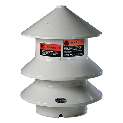 MODEL2 - Sirena industrial omnidireccional / 102 dBC @ 30.5 m (100 pies) / Alcance 305 m (1000 pies) / Motor 2 HP 120-240V CA/CC / Montaje 10.7-12.2 m (35-40 pies)