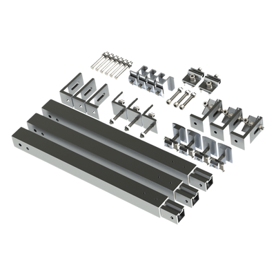 EPLAMO011X3ST - Caja de accesorios de aluminio anodizado / Montaje techo / Arreglo 1x4 / Inclinación 20-45° / Resistencia viento 136 km/h / 21.3 kg