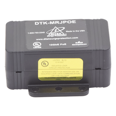 DTK-MRJPOE - Protector PoE / RJ45 Hembra / 10 GbE / PoE y HiPoE / 0.25 x 0.14 x 0.10 ft / -40°C a 70°C