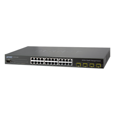 WGSW-24040R - Switch Administrable L2+ / 24 Puertos Gigabit / 4 Puertos Combo SFP / Enrutamiento Estático L3 / Doble Fuente de Alimentación