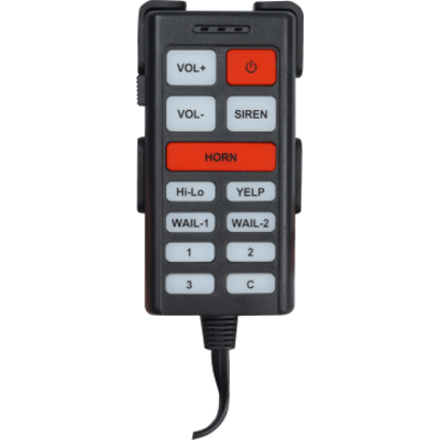 XDKQ77 - Controlador de Sirena Vehicular / 13 Botones / Ajuste de Volumen / Luces Auxiliares / Conexión Cableada / Montaje en Tablero