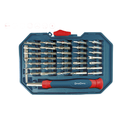 D092503 - Juego de Desarmador de Precisión / 37 Piezas / 35 Puntas Intercambiables / Mango Ergonómico Antideslizante / Estuche Organizado / Acero Cr-V