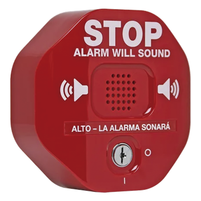STI-6400 - Alarma de Puerta Multifunción / Sirena 95/105 dB / Alimentación Dual 9V y 12-24 VCD / Detección de Apertura 30 s / Carcasa de Policarbonato